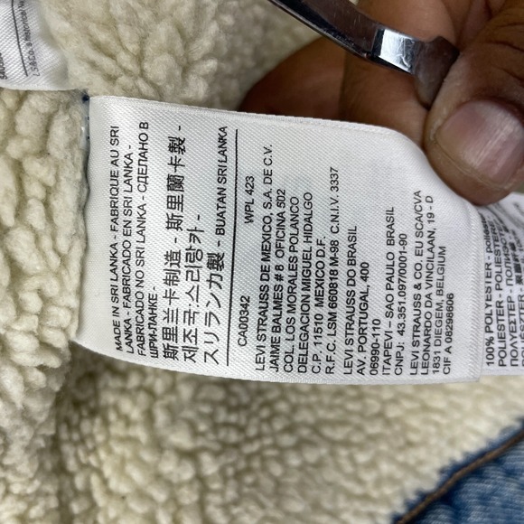 Levis Trucker Jacket Womens XS Denim Blue Sherpa Lined Button Up Classic Rock - Picture 9 of 16